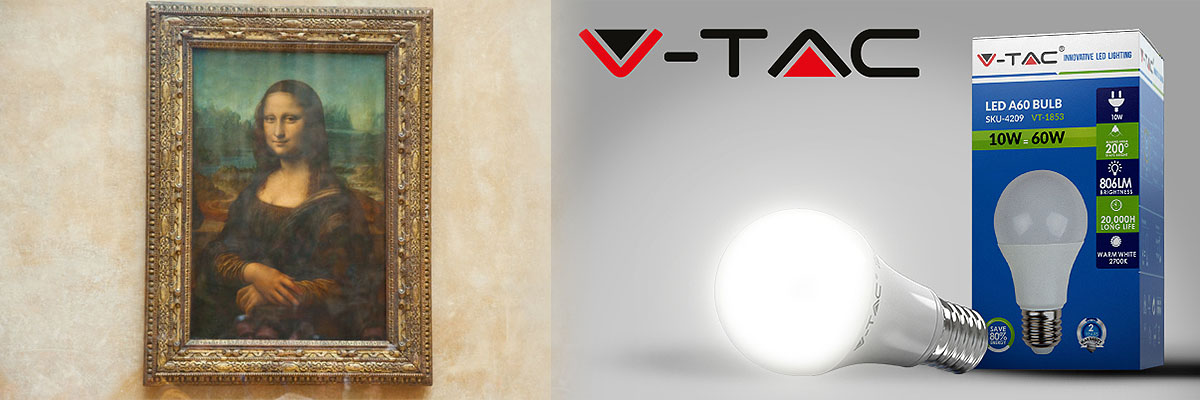 Ο LED φωτισμός διατηρεί το χαμόγελο της Μόνα Λίζα.